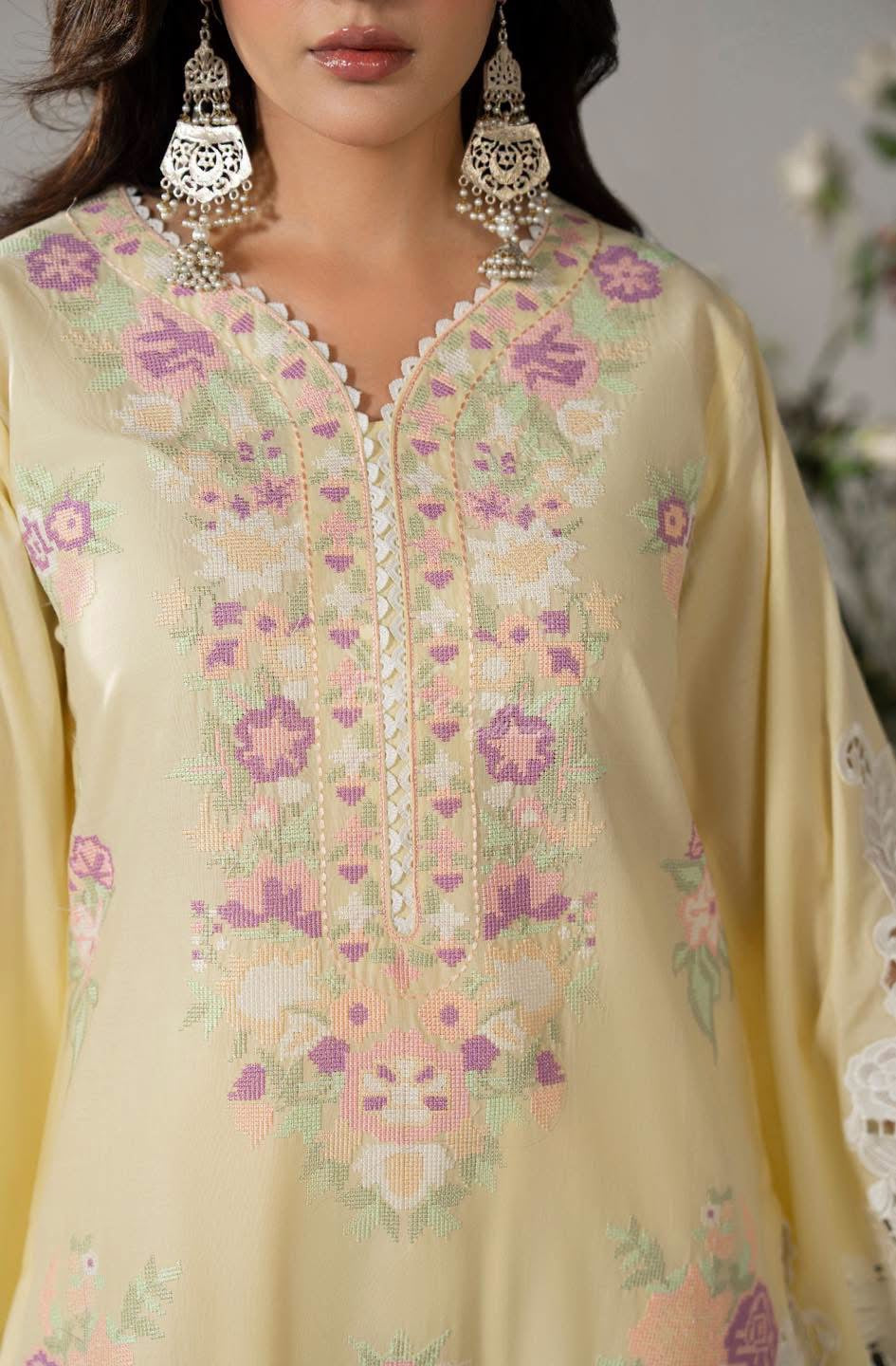 Ayra by karma soft lemon with bubble shalwar