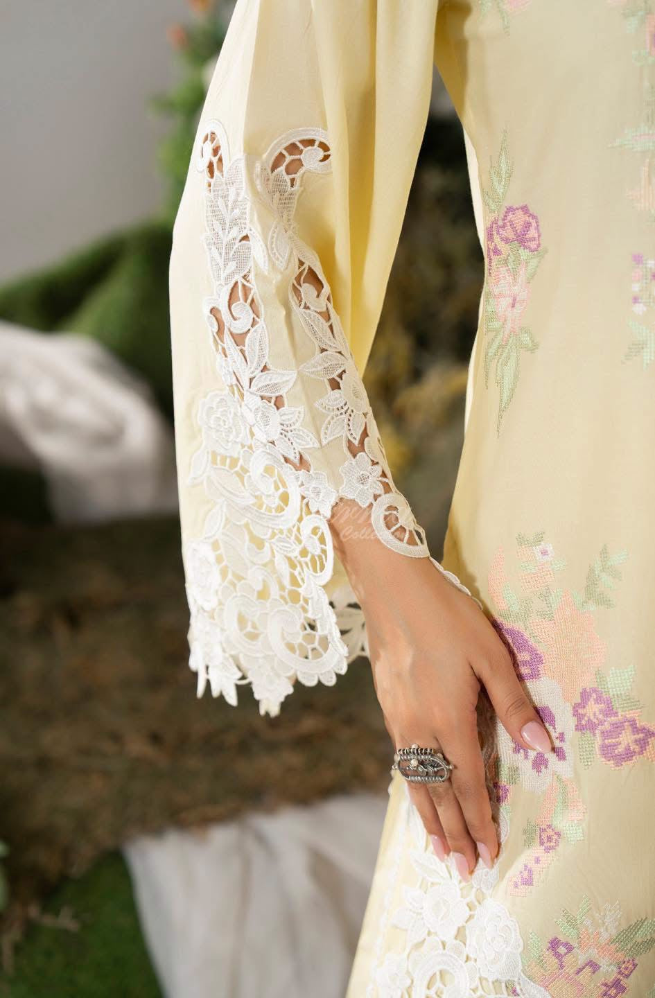 Ayra by karma soft lemon with bubble shalwar