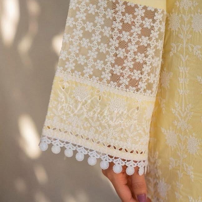 Karma yellow embroidered with farshi shalwar