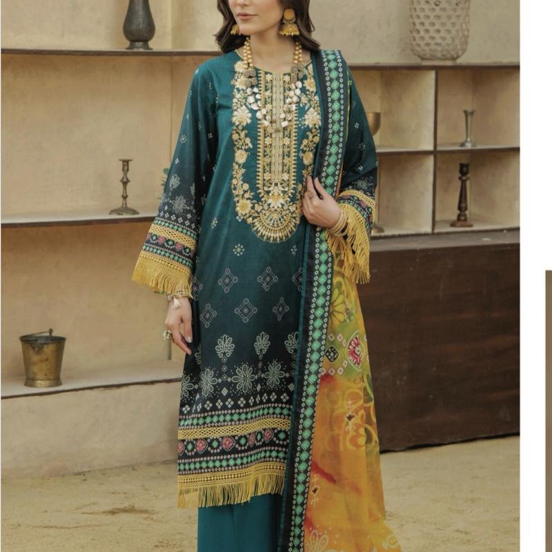 Ally’s Lawn Embroidered 3PC Suit - Women's Casual Wear - Womenswear