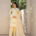 Karma yellow embroidered with farshi shalwar