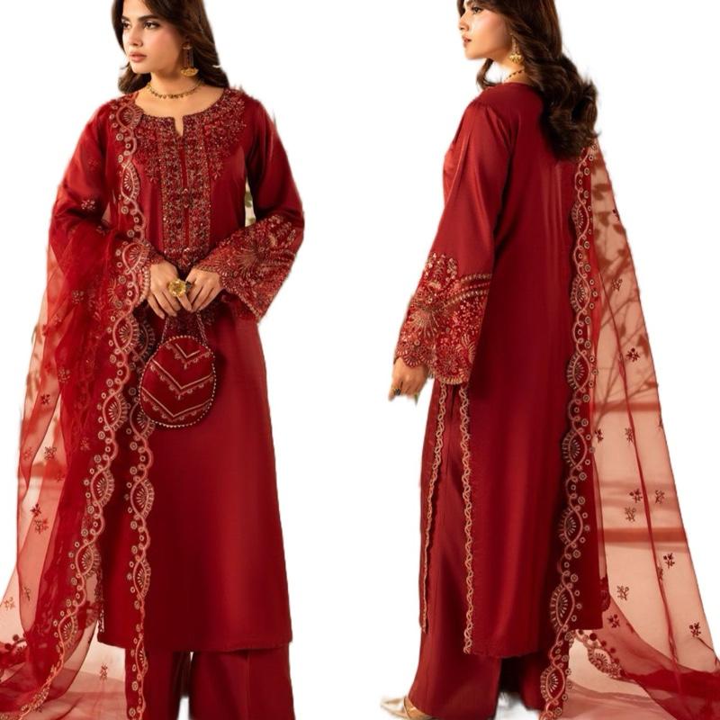 Zahra Rubab red fancy party wear