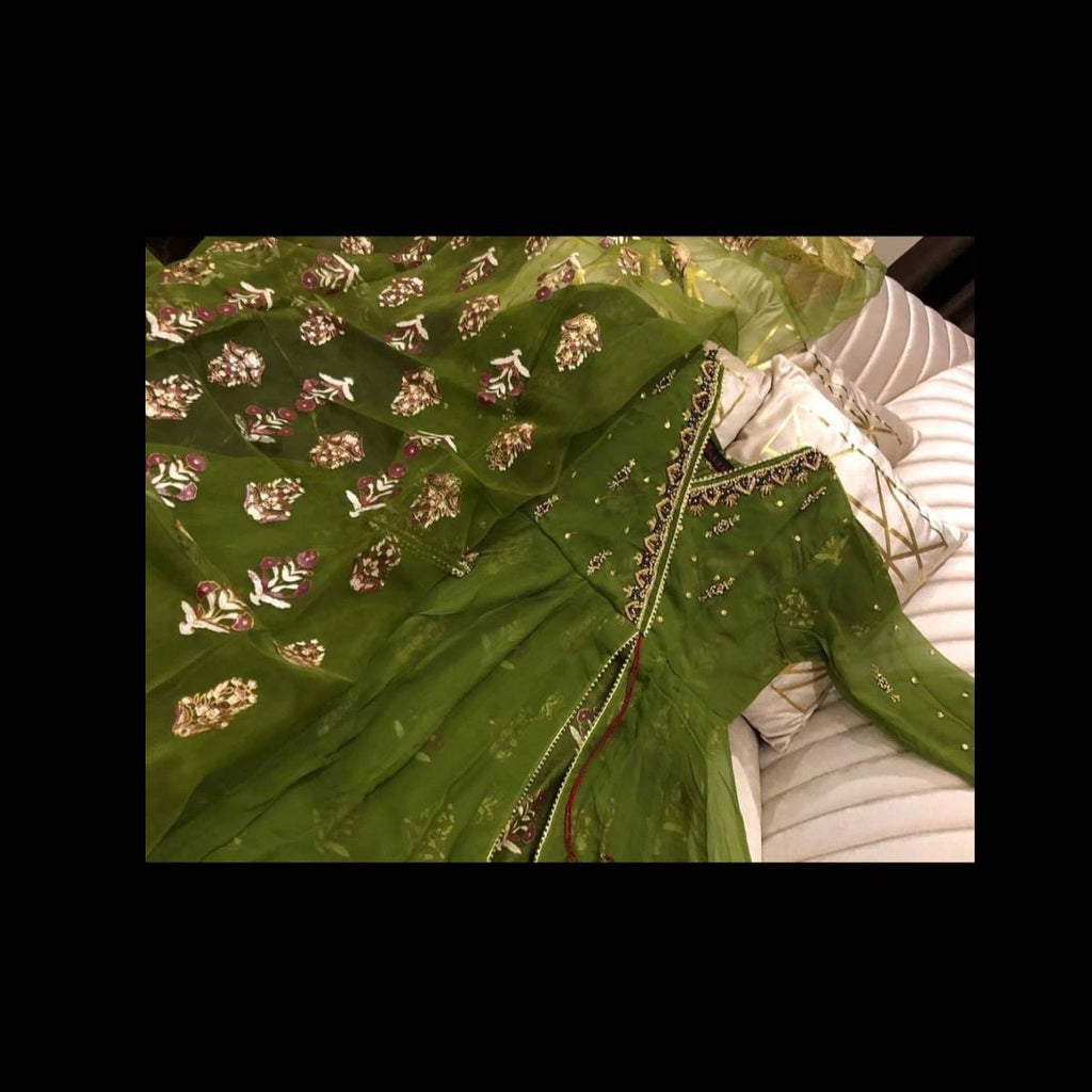 Dhaani green fancy frock