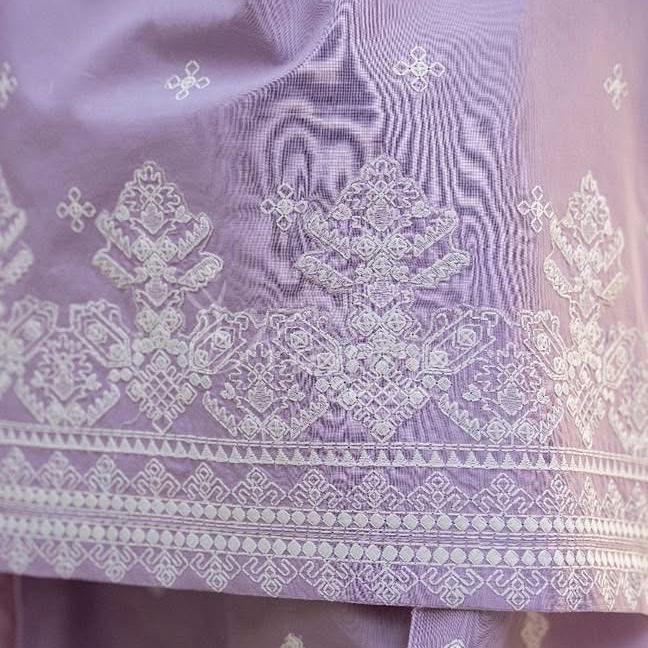 Karma's Latest Cotton Embroidered Farshi Shalwar in mauve for Women