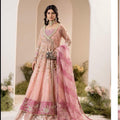 Zahra Rubab pink fancy wedding wear maxi dress