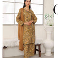 Simrans printed 3PC with plain chiffon dupatta