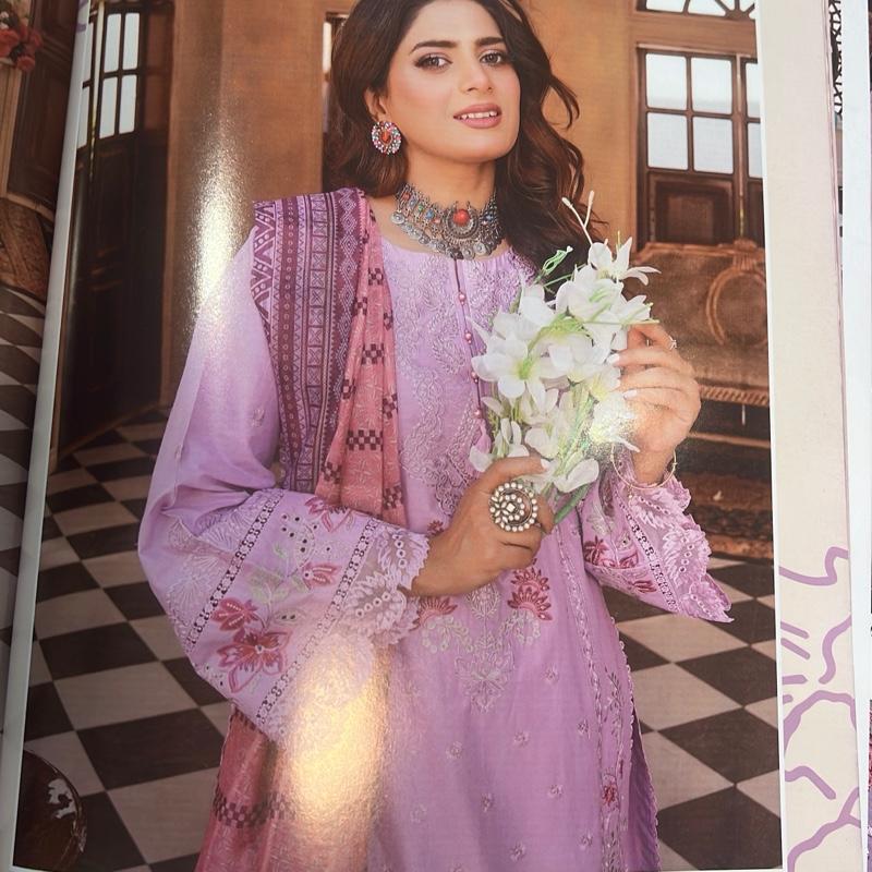 Munira cotton lawn  fancy embroidered 3PC
