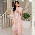 Munira powder pink fancy cotton embroidered 3PC