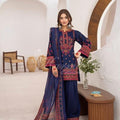 Latest karma blue embroidered farshi shalwar suit