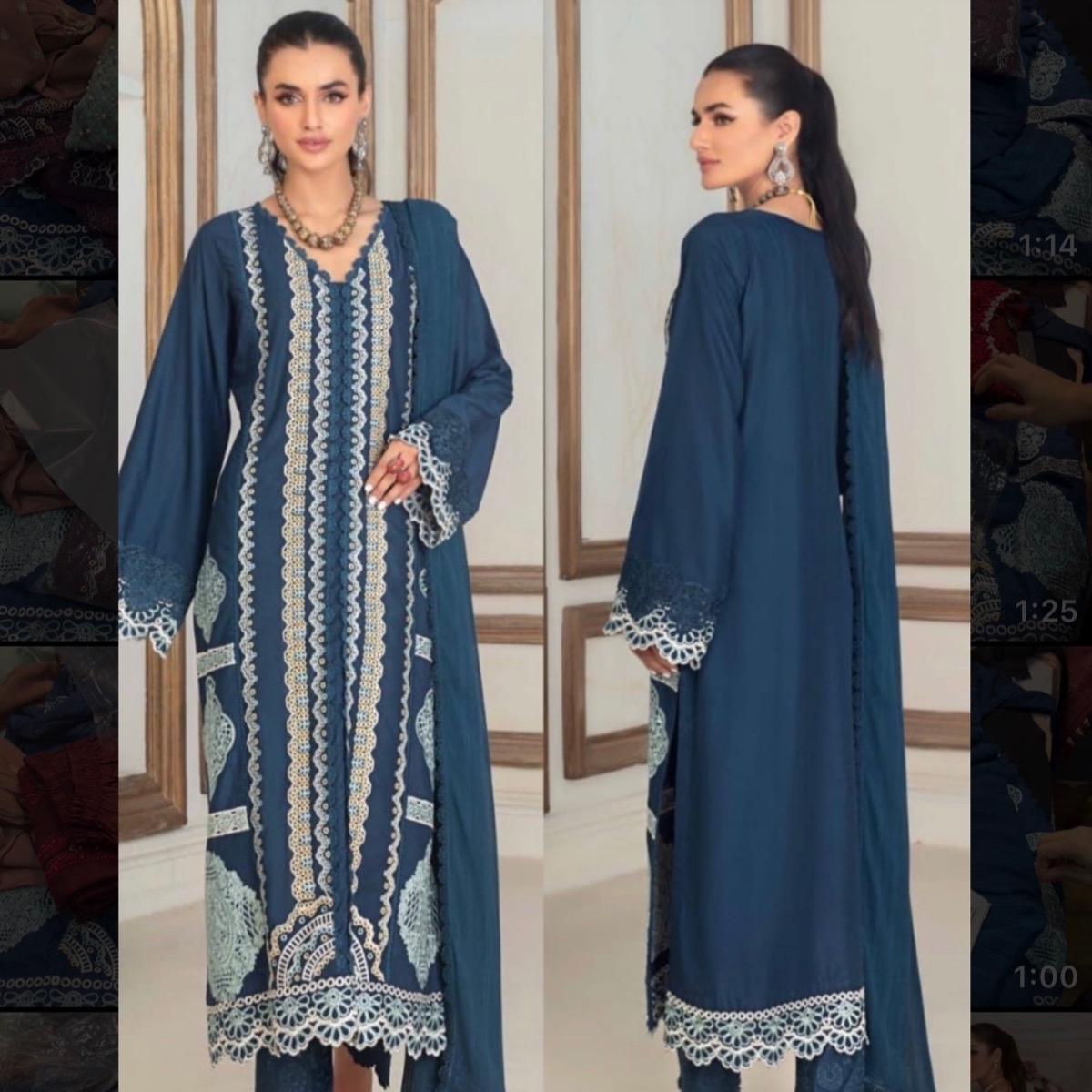Latest blue Allays heavy embroidered 3PC