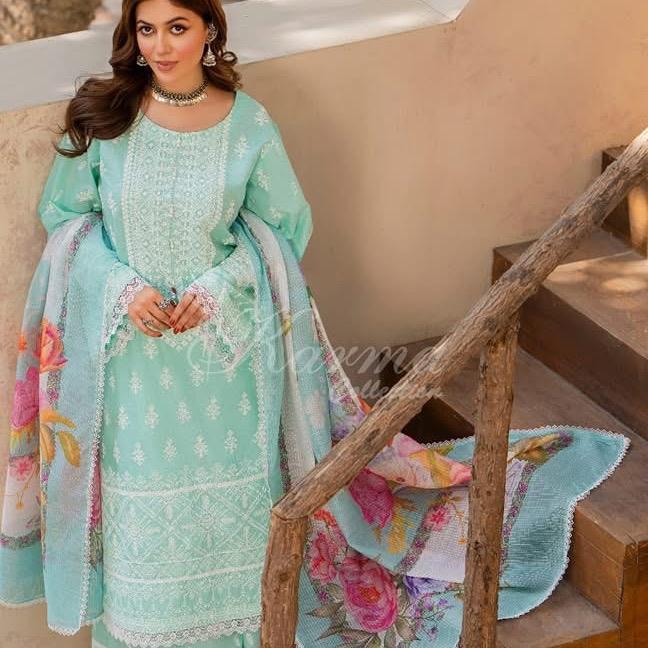 Latest karma cotton Embroidered 3PC