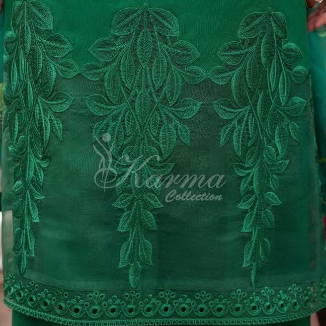 Karma pine green embroidered 3PC