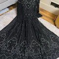 Black chiffon fancy embroidered maxi dress