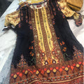 Simrans yellow printed lawn shirt